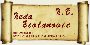 Neda Biolanović vizit kartica